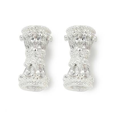 Brass Micro Pave Clear Cubic Zirconia Screw Clasps