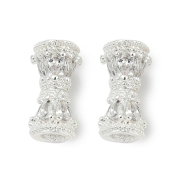 Brass Micro Pave Clear Cubic Zirconia Screw Clasps