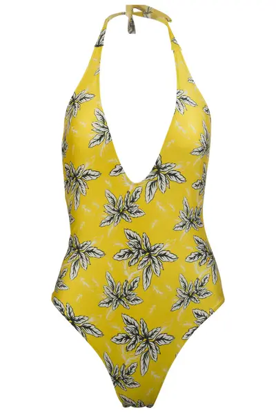 Monica Deep Plunge One Piece Swimsuit - Spring | Size: Medium