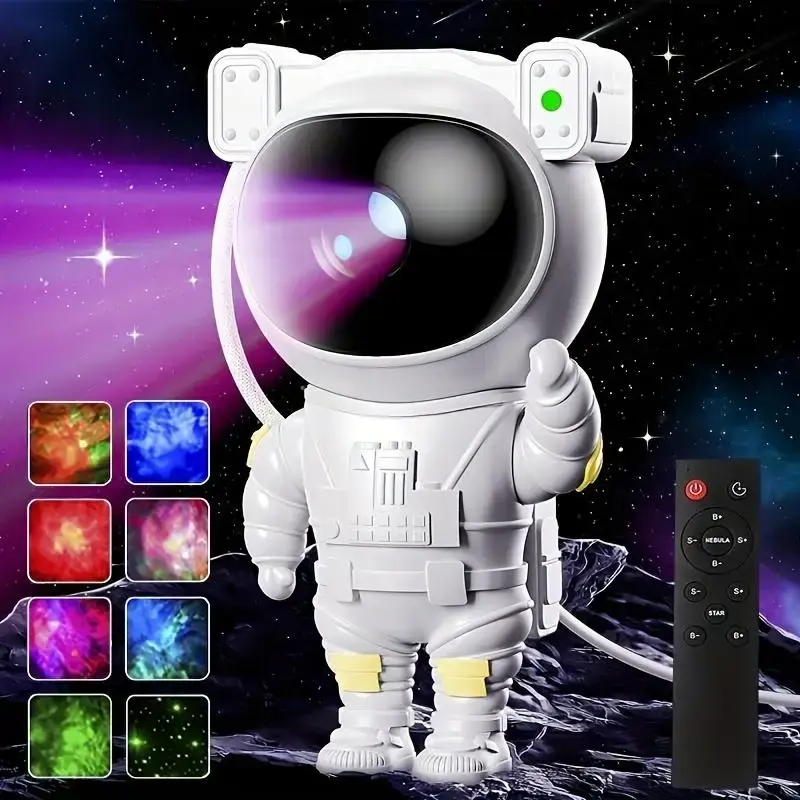 Astronaut Star Projector Night Light, Remote Control & 360° Adjustable Atmosphere Light For Bedroom, Ceiling Decoration, Gam...