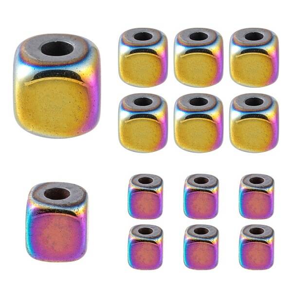 4 Strands 2 Sizes Electroplate Non-magnetic Synthetic Hematite Beads Strands