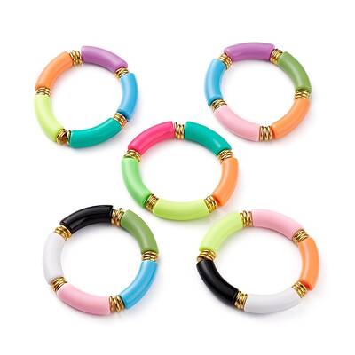 Opaque Acrylic Beaded Bracelet Sets