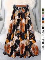 Women's Floral Print Skirt, Casual Fashion Skirt for Daily Holiday Vacation Wear, Ladies Spring & Fall Bottoms, Bohemian Long...