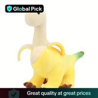 Cute Banana Brontosaurus Design Plush Toy, Soft Stuffed Dinosaur Animal Plushie, Cartoon Banana Soft Dinosaur Doll, Home Deco...