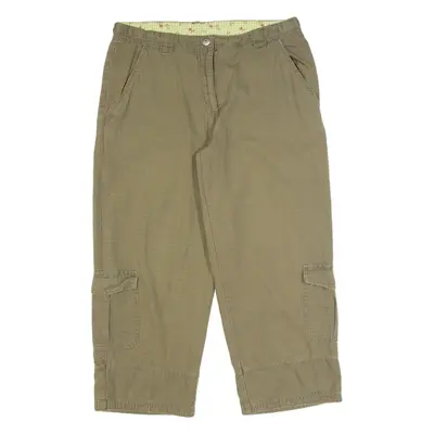 FAT FACE 3/4 Length Cargo Womens Trousers Green Regular Straight W30 L23
