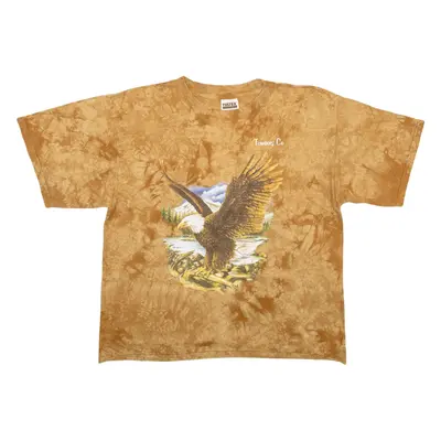 TULTEX Eagle Tie Dye USA T-Shirt Brown Short Sleeve Mens L