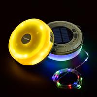 Solar Camping String Lights 1-Pack, 2 in 1 Rechargeable Camping Lights with 5 Modes, Waterproof Portable Tent Lighting for Ou...