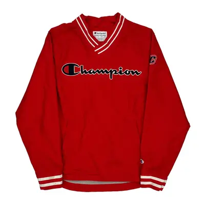 Champion Spellout Windbreaker - XS Red Polyester