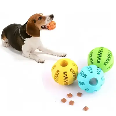 Interactive Dog Toy Ball, Pet Food Feeder, Durable Dog Chew Toy Ball, Dog Teething Toy, Pet Treat Dispenser Ball, Dog Teeth C...