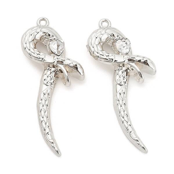 Rack Plating Alloy Pendants with Rhinestone