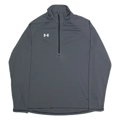 UNDER ARMOUR Womens Sweatshirt Black 1/4 Zip L