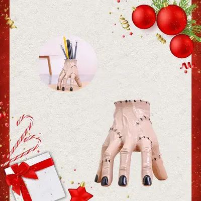 Finger Design Pen Holder without Stationery & Plant, 1 Count Creative Resin Pen Holder, Desktop Decoration, Desk Organizer fo...