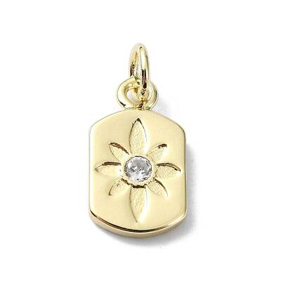 Star Theme Brass Micro Pave Clear Cubic Zirconia Pendants