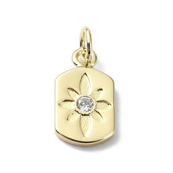 Star Theme Brass Micro Pave Clear Cubic Zirconia Pendants