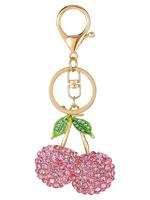 Cute Cherry Design Keychain, Rhinestone Decorated Pendants Keychain for Women & Girls, Fashion Accessories for Daily Use, Tre...