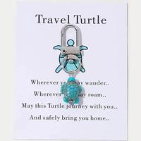 Turquoise Sea Turtle Keychain – Cute Animal Key Ring with Lobster Clasp, Ocean Marine Life Charm for Bags, Keys, Gifts, Car...