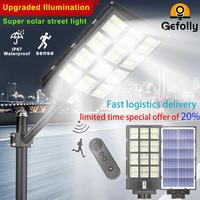 Gefolly SL-6500W IP67 Solar Street Lights Outdoor,6500K 480000LM Highest Lumen Solar Parking Lot Lights,Waterproof Duks to Da...