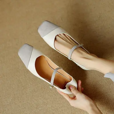 CHIKO Macie Square Toe Block Heels Mary Jane Shoes