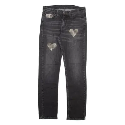 LEVI'S 511 Jeans Customised Mens Grey Slim Straight Stone Wash W32 L32