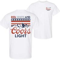 Coors Light Red, White, and Blue Design, Casual Wear T-Shirt, Patriotic and Bold Style, Unisex Shirt for Man and Women