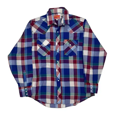 Ely Plains Checked Shirt - Large Multicoloured Polyester Blend