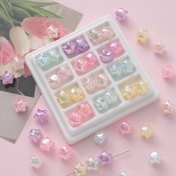 Transparent Crackle Acrylic Beads