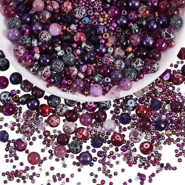 2 Bag Glass Round Beads Set