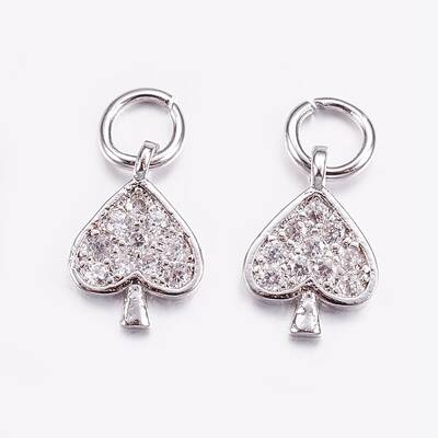Brass Micro Pave Cubic Zirconia Charms