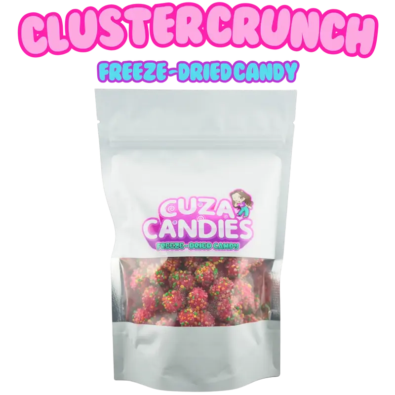 Cuza Candies - Freeze Dried Cluster Crunch Candy Sweet Snack Bite Sugar Bonbon Flavor crystals Fruity Rainbow Sour