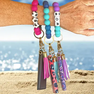 Laberri Women's Silicone Bracelet Keychain ID Wallet Wristlet Clutch wristlet fall wallet casual versatile