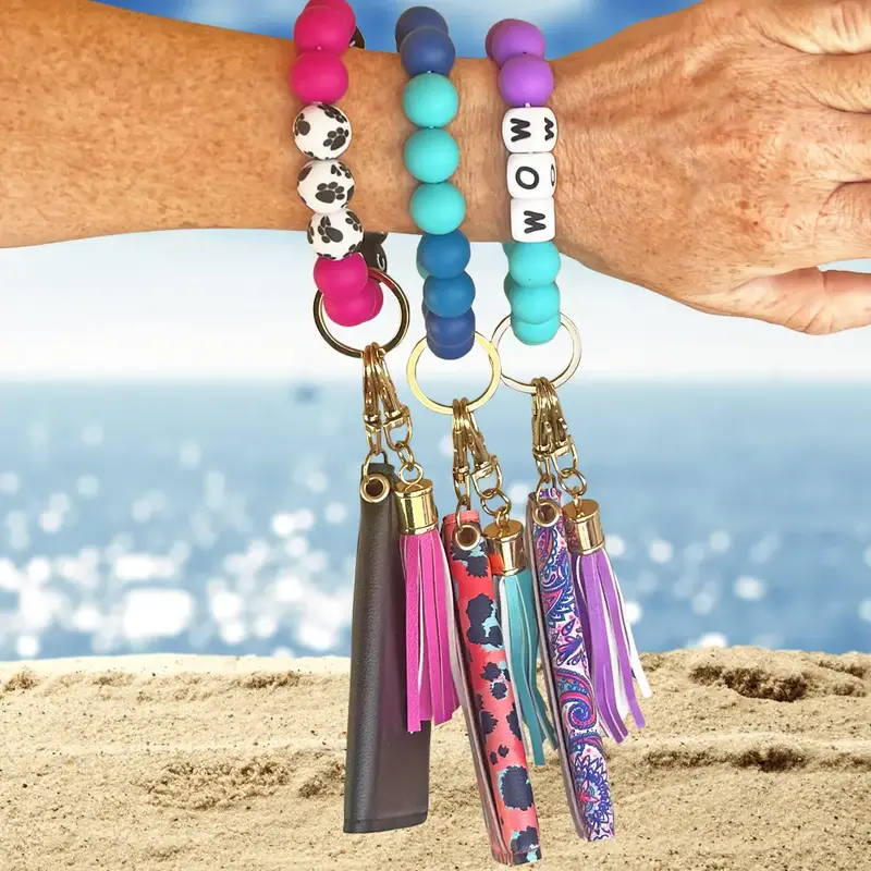 Laberri Women's Silicone Bracelet Keychain ID Wallet Wristlet Clutch wristlet fall wallet casual versatile