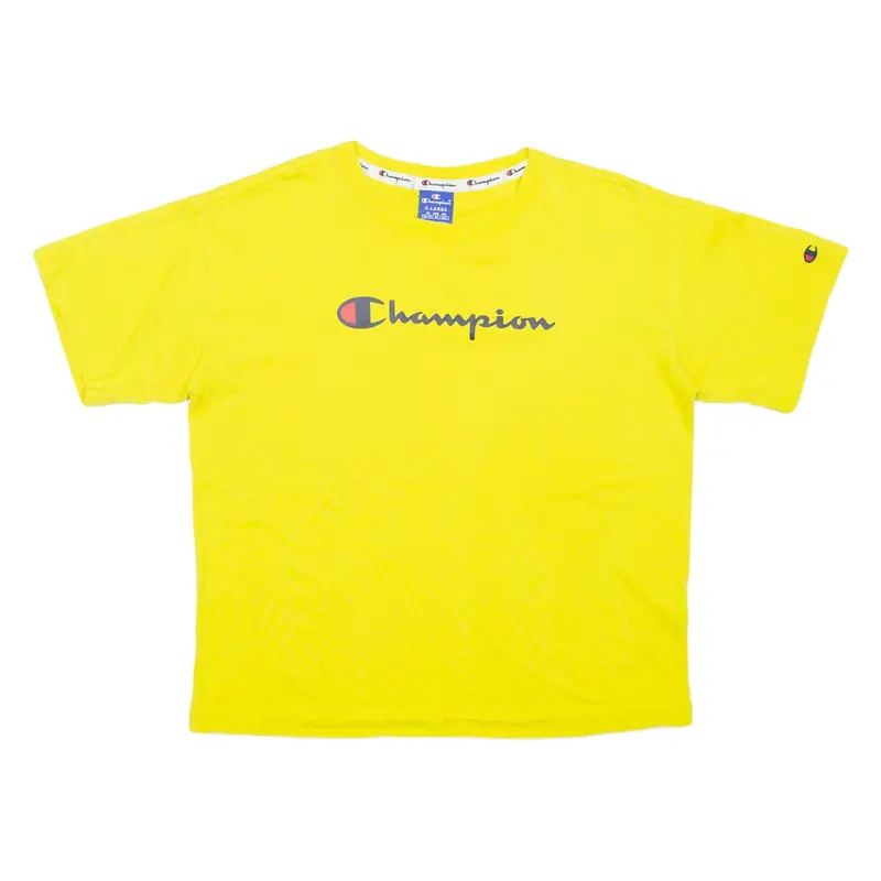 CHAMPION T-Shirt Yellow Short Sleeve Womens XL