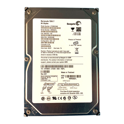Y9646 Dell 80GB 3Gb/s SATA 7200 3.5-inch 8MB Hard Drive