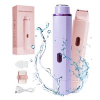 2 in 1 Women's Bikini Trimmer, USB Rechargeable Electric Shaver, Portable Dual Head, Gentle and Painless Trimming of Sensitiv...