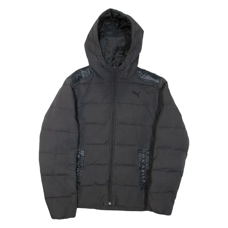 PUMA Mens Puffer Jacket Black Hooded L