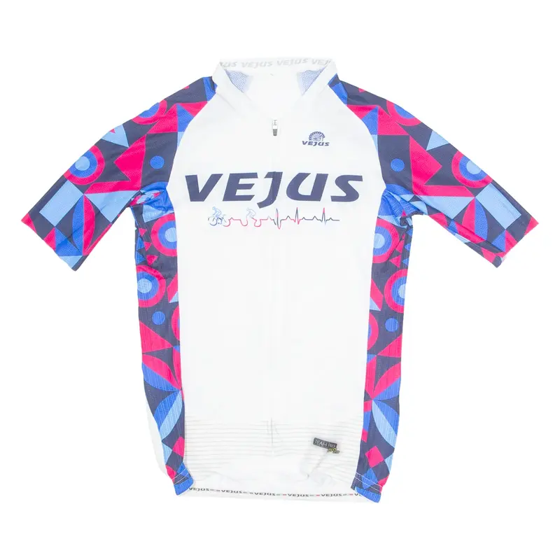 VEJUS Cycling Mens Jersey White 1/4 Zip XS