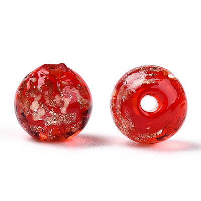Luminous Handmade Gold Sand Lampwork Beads