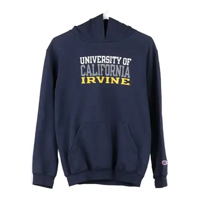 Age 15-16 Champion College Hoodie - XL Navy Cotton Blend