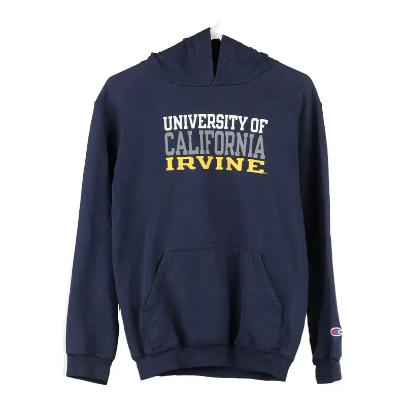 Age 15-16 Champion College Hoodie - XL Navy Cotton Blend