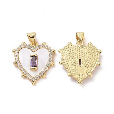 Brass Micro Pave Cubic Zirconia Pendants