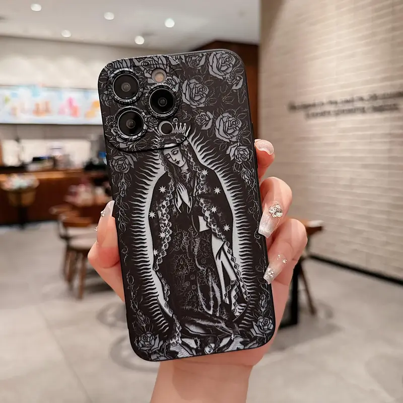 Rose & Woman Pattern Phone Case, Anti-drop Cellphone Protective Case, All-inclusive Shockproof Mobile Phone Cover for iPhone