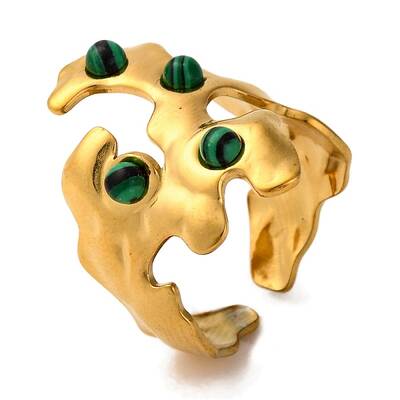 Irregular Synthetic Malachite Finger Rings