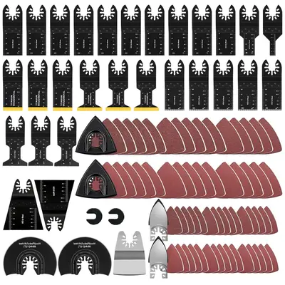 Multifunctional Woodworking Blade Set,  Oscillating Saw Blades Set for Power Tools, Portable Adaptable Double Blade with...
