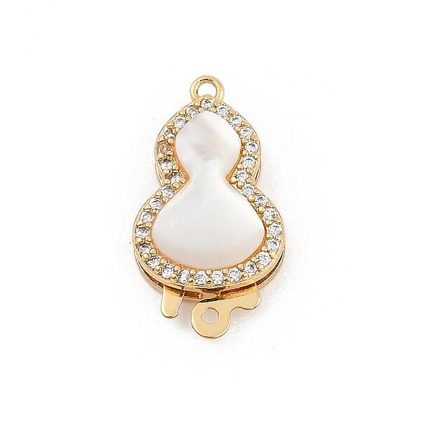 Gourd Brass Micro Pave Clear Cubic Zirconia Box Clasps