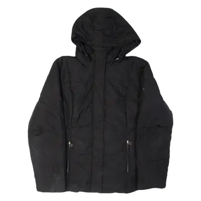 TOMMY HILFIGER Down Insulated Womens Puffer Coat Black Hooded L