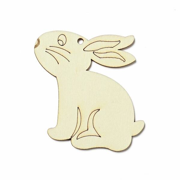 Easter Unfinished Natural Wood Big Pendant Ornaments