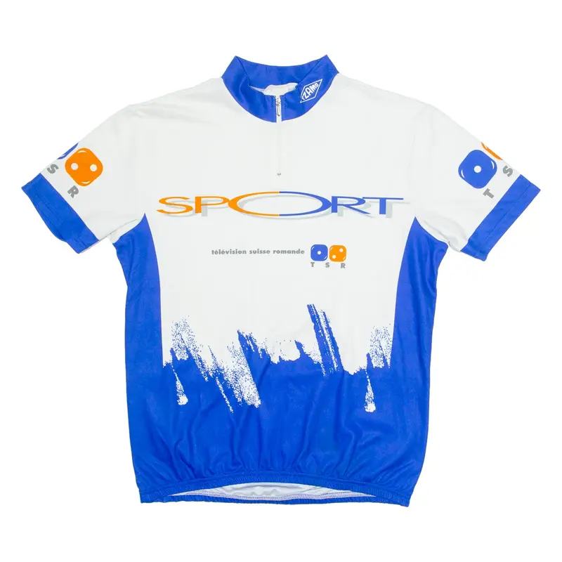 TZAMO Cycling Mens Jersey White 1/4 Zip L