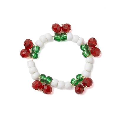 Cherry Glass Beads Finger Rings