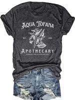 Women's Letter Print Round Neck Tee, Casual Short Sleeve Crew Neck T-shirt for Daily Wear, Graphic Tees, Ladies Clothes for A...