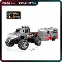 Hotfree 1/64 Mini RC Monster Truck, Metal Off-Road Stomper with Trailer, 2.4GHz Remote Control All-Terrain Vehicle, 3-Speed A...